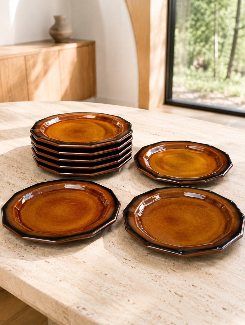 Céramique de Beauce Da Vinci Dinner Plates Set of 8 Philippe Lambert 1980
